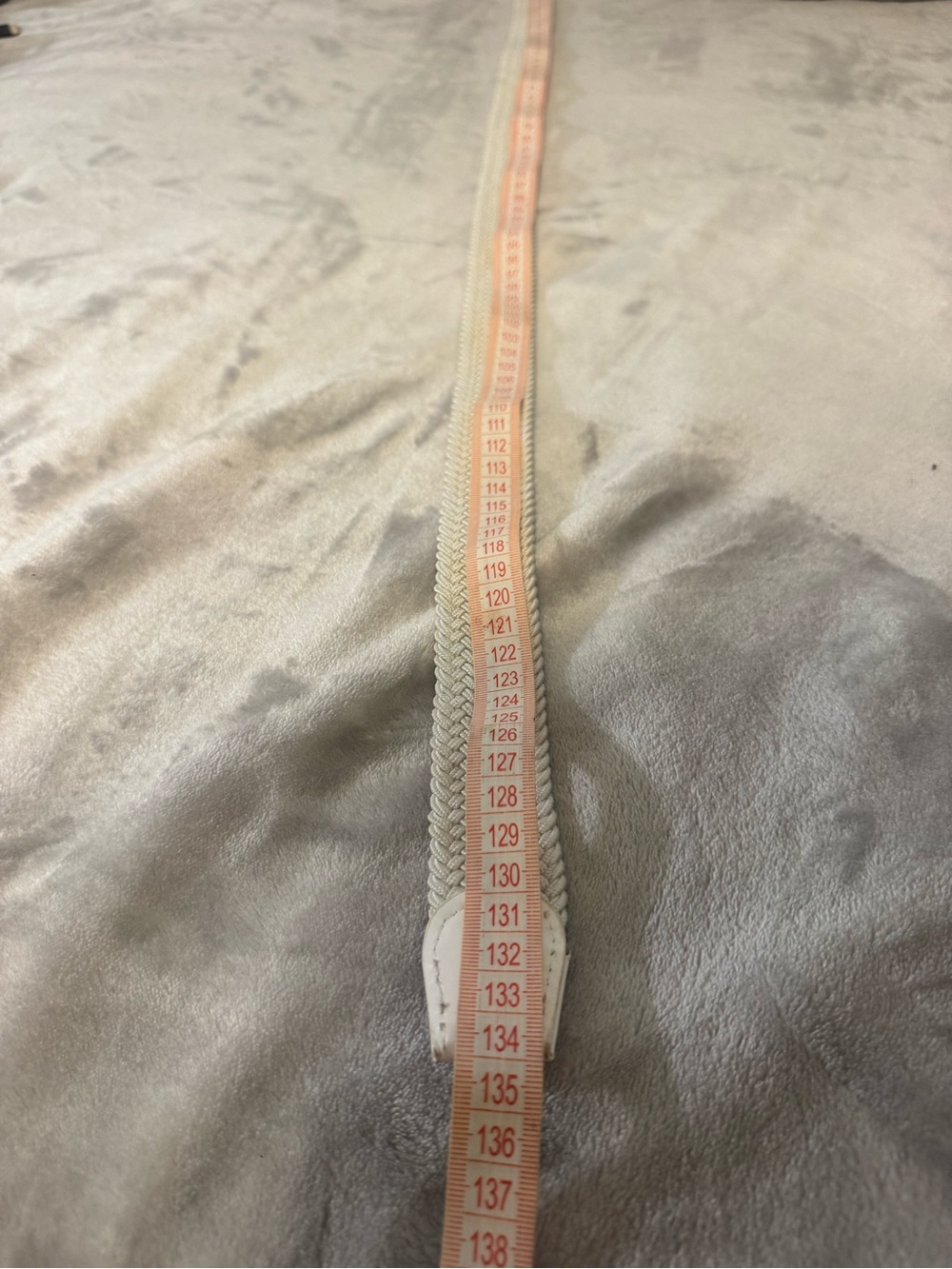 White Braided Stretch Belt Silver Buckle 53” - Picture 4 of 4